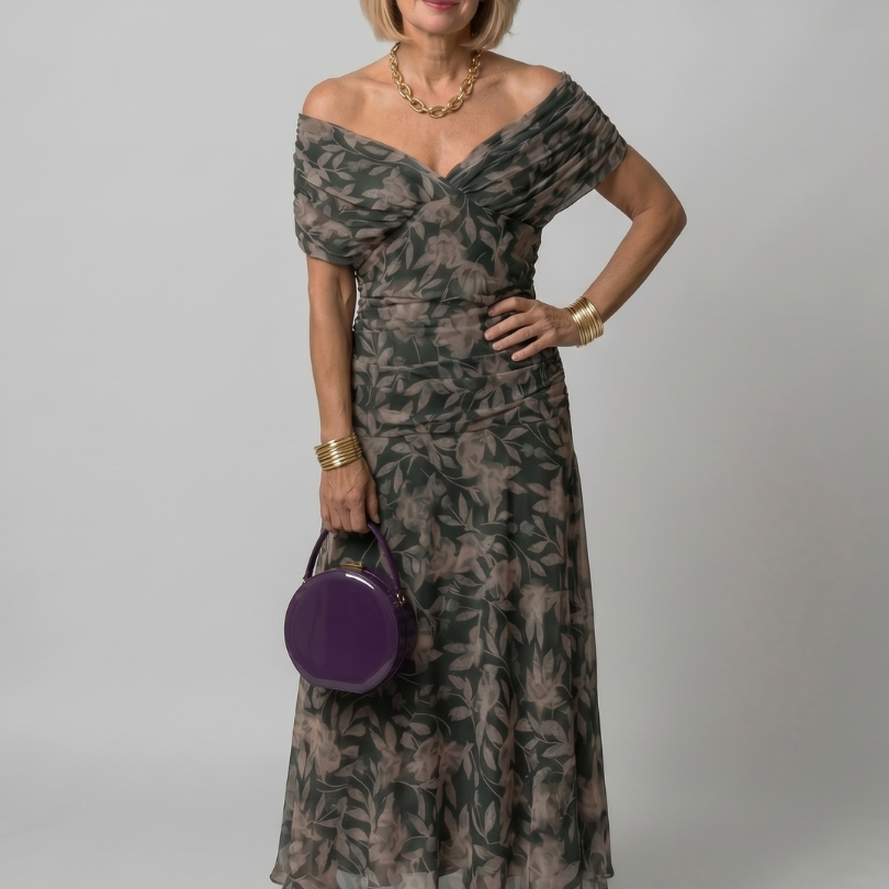 Filipa - Vestido Midi com Ombros de Fora