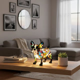 Lâmpada Cão Decorativa Vitral Luz Suave