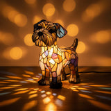 Lâmpada Cão Branco Decorativa Vitral