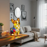 Lâmpada Cão Decorativa Vitral Tons Quentes