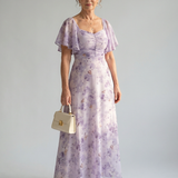 Olívia - Vestido Midi com Mangas Esvoaçantes