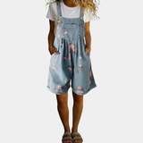 Gabriela - Macacão de Ganga com Estampado Floral