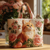 Mala Artesanal - Gato Laranja e Rosas