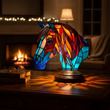 Lâmpada Cavalo Decorativa Vitral Geométrica