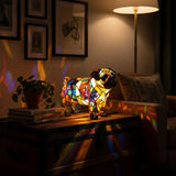 Lâmpada Pug Decorativa Vitral Cão