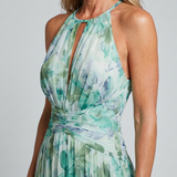 Beatriz - Vestido Midi Floral com Pregas e Alças