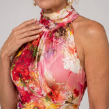 Vera - Vestido Maxi Floral com Decote Halter