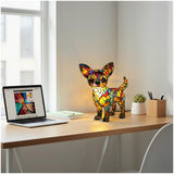 Lâmpada Chihuahua Decorativa Vitral