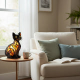 Lâmpada Gato Brilhante Decorativa Vitral