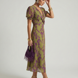 Carolina - Vestido Midi Floral Relaxado