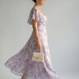 Olívia - Vestido Midi com Mangas Esvoaçantes