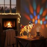 Lâmpada Cão Mágico Decorativa Vitral LED