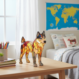Lâmpada Cão Mágico Decorativa Vitral LED