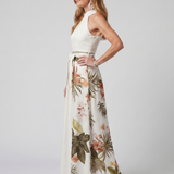 Rosa - Vestido Maxi Botânico com Alças Drapejadas