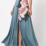 Inês - Vestido Maxi Floral com Corpete Halter