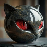Lâmpada Gato Preto Decorativa Estátua Mística
