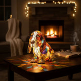 Lâmpada Cão Decorativa Vitral Presente