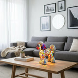 Lâmpada Cão Encaracolado Decorativa Vitral