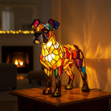 Lâmpada Cão Decorativa Vitral Artesanal Única