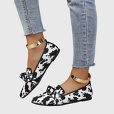 Mocassins Dálmata Preto Branco Mulher | Estampado Animal Primavera