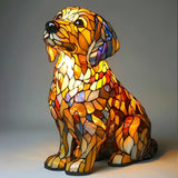 Lâmpada Cão Pintas Decorativa Vitral