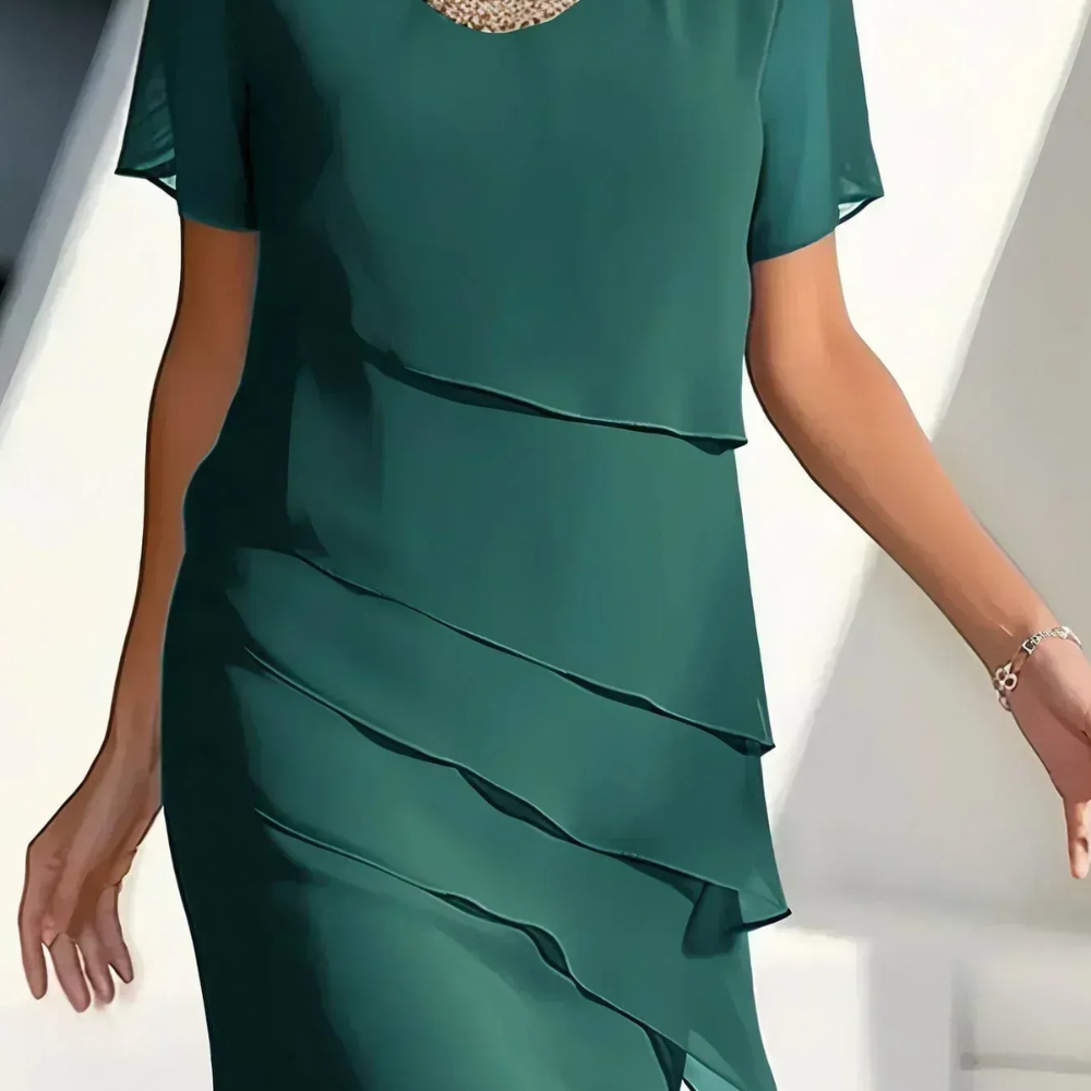 Leonor - Vestido Elegante com Folhos