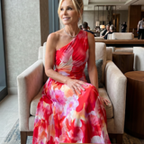Leonor - Vestido Midi com Corpete Plissado de Um Ombro