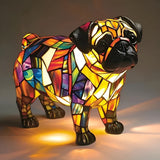 Lâmpada Pug Decorativa Vitral Cão