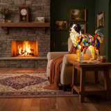 Lâmpada Border Collie Decorativa Vitral LED