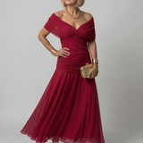 Filipa - Vestido Midi com Ombros de Fora