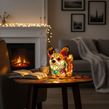 Lâmpada Corgi Decorativa Vitral LED