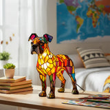 Lâmpada Cão Decorativa Vitral Artesanal Única