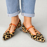 Mocassins T-Strap Leopardo Mulher | Modernos Primavera 2026