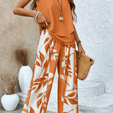 Adelaide | Conjunto Padrão Folhas Laranja