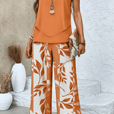 Adelaide | Conjunto Padrão Folhas Laranja