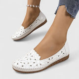 Sabrinas Brancas com Furos Mulher | Elegantes Primavera Verão