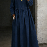 Teresa - Vestido de Ganga com Gola