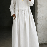 Teresa - Vestido de Ganga com Gola