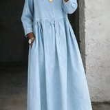 Teresa - Vestido de Ganga com Gola