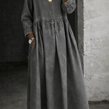 Teresa - Vestido de Ganga com Gola