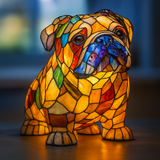 Lâmpada Cão Decorativa Vitral Vibrante