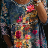 Vera - Blusa de Ganga Floral