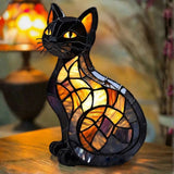 Lâmpada Gato Brilhante Decorativa Vitral
