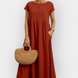 Eduarda | Vestido de Algodão Leve Vermelho