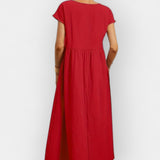 Eduarda | Vestido de Algodão Leve Vermelho