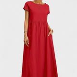 Eduarda | Vestido de Algodão Leve Vermelho