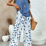 Fernanda | Conjunto Elegante Azul Verão