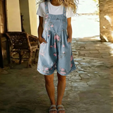 Gabriela - Macacão de Ganga com Estampado Floral