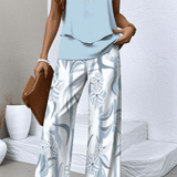 Jacinta | Conjunto Floral Azul Claro Verão