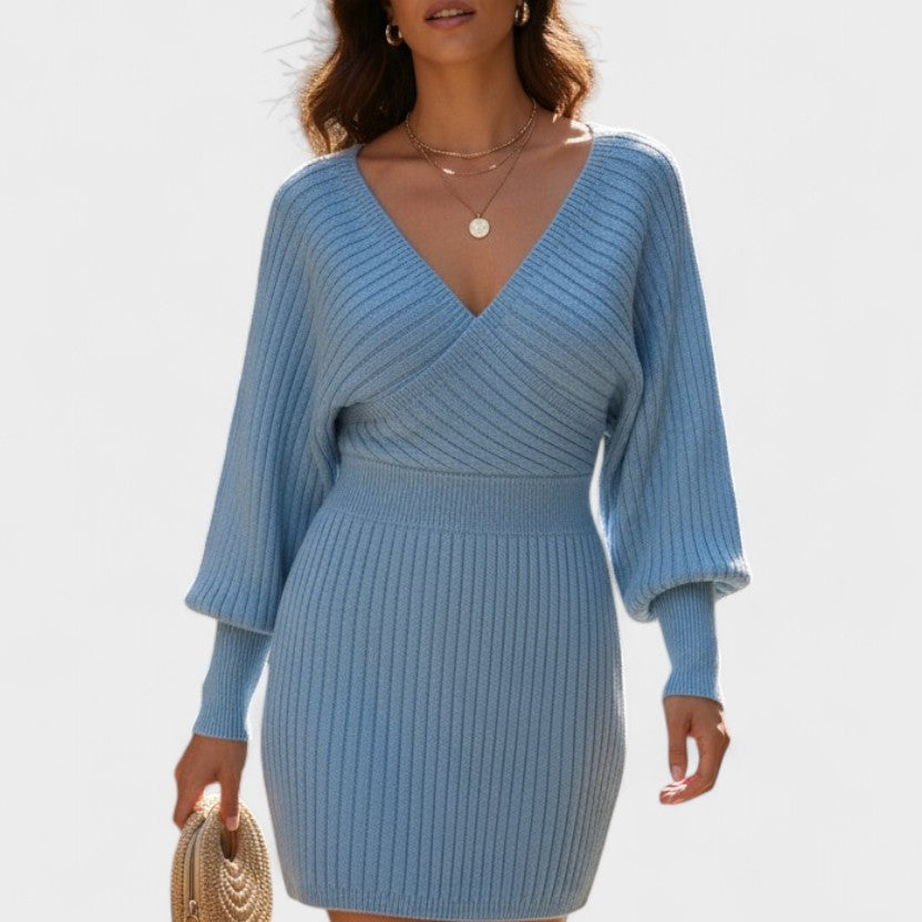 Klara™ | Vestido Elegante de Envelope com Decote em V